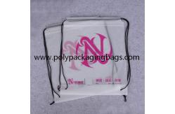 China Biodegradable Frosted CPE Plastic Drawstring Backpack Printing Size Custom supplier