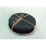 4 Pieces Slate Round Stone Coasters Eco Friendly For Hotel / Restaurant for sale