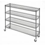 4 Tier Metal Rolling Cart With Wheels With Baskets For Retail Storage 5 X 18 X 21 for sale