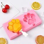 Kids' Popsicle Maker Large Silicone Ice Cream Mold with Sticks and Paw Shape Design for sale