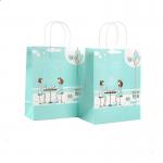 Custom Printed White Kraft Paper Shopping Bags With Twisted Paper Handle