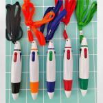 Four Color 0.7mm ballpoint pen Convenient Handbook Pen With Hanging Rope for sale