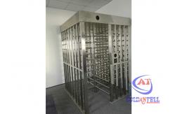China Anti Collision RFID Fingerprint Full Height Turnstile SUS304 Four Arm Gate supplier