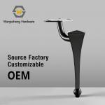Black Curved Tube Sofa Legs with Spherical Tips Polished Metal Furniture Support Hardware Suitable for Sofas and Cabinets for sale