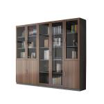 Dark Brown Glass Door File Cabinet 6 Door CEO Large Wood Filing Cabinet for sale