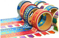 China Custom Printed 15mm*10m Gold Foil Decorative Washi Tape supplier