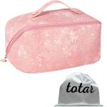 Travel Toiletry Makeup Bag For Women PU Leather Organizer Waterproof Case for sale