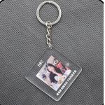 Custom Gift Acrylic Key Chain Lover Couple Family Friend Photo Printed With Key Ring for sale