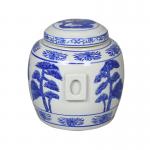Traditional Blue And White Ceramics Memorial Urn Adult Size Landscape Design for sale