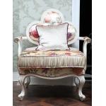 ISO9001 Antique High Back Upholstered Chairs Champagne Velvet Snuggle Chair for sale