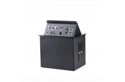 China Black Conference Table Socket , Hdmi Hydraulic Pop Up Box Tabletop Media Jack Socket supplier