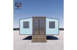 China Double wing container house with balcony Plywood Flooring Rock Wool Sandwich Panel supplier