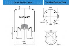 China AIRTECH 3813-01K / 130122 Truck Air Springs GUOAMT NO 1T3813-01K Steel Piston supplier