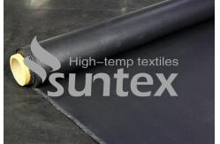 China High temperature resistance Black Neoprene Coated Glass Cloth For Flexible Connector supplier