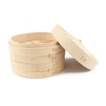 Custom Dim Sum Bamboo Steamers , Two Tier Bamboo Steamer Kitchen for sale