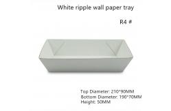 China Rectangular White Paper Food Serving Tray Height 47mm supplier