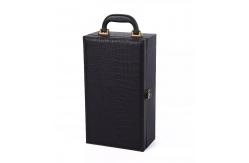 China Rigid PU Leather Box CMYK Glass Wine Box packaging Varnish 1 2 pcs supplier