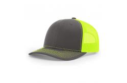China Custom 6 Panel Richardson 112 Snapback Hat Plain Blank Black Mesh Trucker Cap supplier