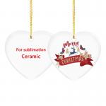 Different Shapes Sublimation Ceramic Christmas Ornaments  Blank Ceramic Ornaments for sale