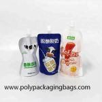 Reusable Plastic Stand Up Pouch With Spout Special Shaped