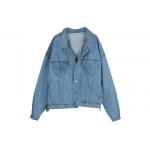 Printed Women ' S Denim Coats & Jackets Light Wash Trucker Over Size Fit for sale
