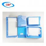 Blue Medical C Section Surgical Drape Pack Anti Static SMS Waterproof Fabric for sale