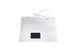 China IP68 Washable Cleanable Infectable Antimicrobial Medical Industrial Silicone Keyboard With Touchpad supplier