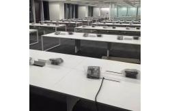 China Customized White 4 Seat Office Workstation Cubicle Staff Workstation Desk supplier