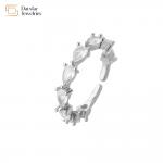 Brass Gold Plated 18k Diamond Rings Crystal Zircon Adjustable Pear Shaped Engagement