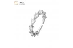 China Brass Gold Plated 18k Diamond Rings Crystal Zircon Adjustable Pear Shaped Engagement supplier