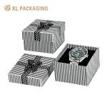 Cardboard Black Paper Single Watch Packaging Box with Soft Pillow Wholesale for sale