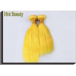 Yellow Single Drawn Virgin Human Hair Extensions No Tangle And No Shedding
