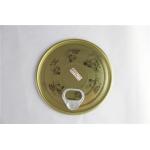 Eco - friendly embossing printed Tin Can caps / 300 # tinplate easy open lid for sale