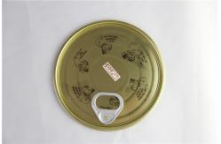 China Eco - friendly embossing printed Tin Can caps / 300 # tinplate easy open lid supplier