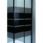 Stylish,Durable Square Shower Enclosures With Black Block Stripes Glass For Modern
