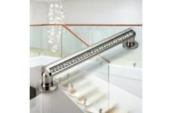 China Stylish Stainless Steel Handrails with Crystal Accents for Glass Railings supplier