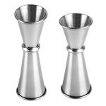 SS 340 20/40ml 25/50ml Liquor Measuring Cup Cocktail Jigger Bar Tool Set for sale