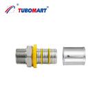 China Tubomart Customized Support OEM Brass PEX AL PEX Fittings Gas Plumbing System Yellow 16-32MM Socket Tee Elbow factory