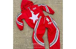 China Custom Techwear Windbreaker Tracksuit Nylon Stripe Ribbed Detachable Hoodie And Sweatpants Set supplier