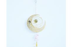 China Nordic Style Metal Wind Spinner Moon Design Rotating Metal Wind Chimes supplier