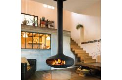 China Customizable Wood Pellet Fireplace Hanging Suspended From Ceiling supplier