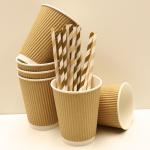 16oz Coffee Paper Cup Disposable Double Wall Kraft Biodegradable Coffee Cup Paper Cups For Hot Drinks for sale