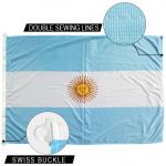3x5' Argentina Flag Knitted Polyester Single reverse Rope and swiss buckle Customized National banner for sale
