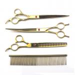 SGS Straight Dog Hair Thinning Scissors , Pet Grooming Scissors Set