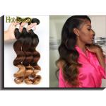 Fashion 3 Tone Ombre Curly Human Hair Weave / Peruvian Body Wave 3 Bundles for sale