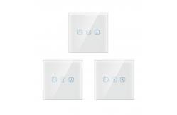China Tempered Glass 4mm Wifi Smart Curtain Switch 2.4GHz Roller Shutter Smart Switch supplier