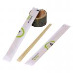 Japanese Restaurant Sushi Disposable Two Point Double Ended Bamboo Chopsticks with Paper Sleeve for sale