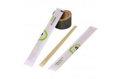 China Japanese Restaurant Sushi Disposable Two Point Double Ended Bamboo Chopsticks with Paper Sleeve supplier