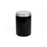 250ml Black PET Bottles Paper Sticker / Silk Printing With Aluminium Screw Cap for sale