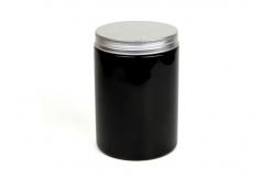 China 250ml Black PET Bottles Paper Sticker / Silk Printing With Aluminium Screw Cap supplier